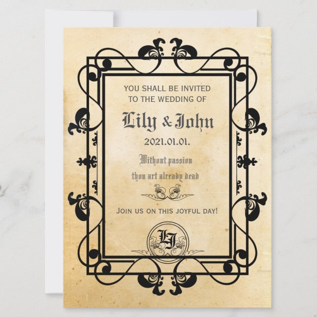 Customisable Mediaeval Old Paper Invitation (Front)