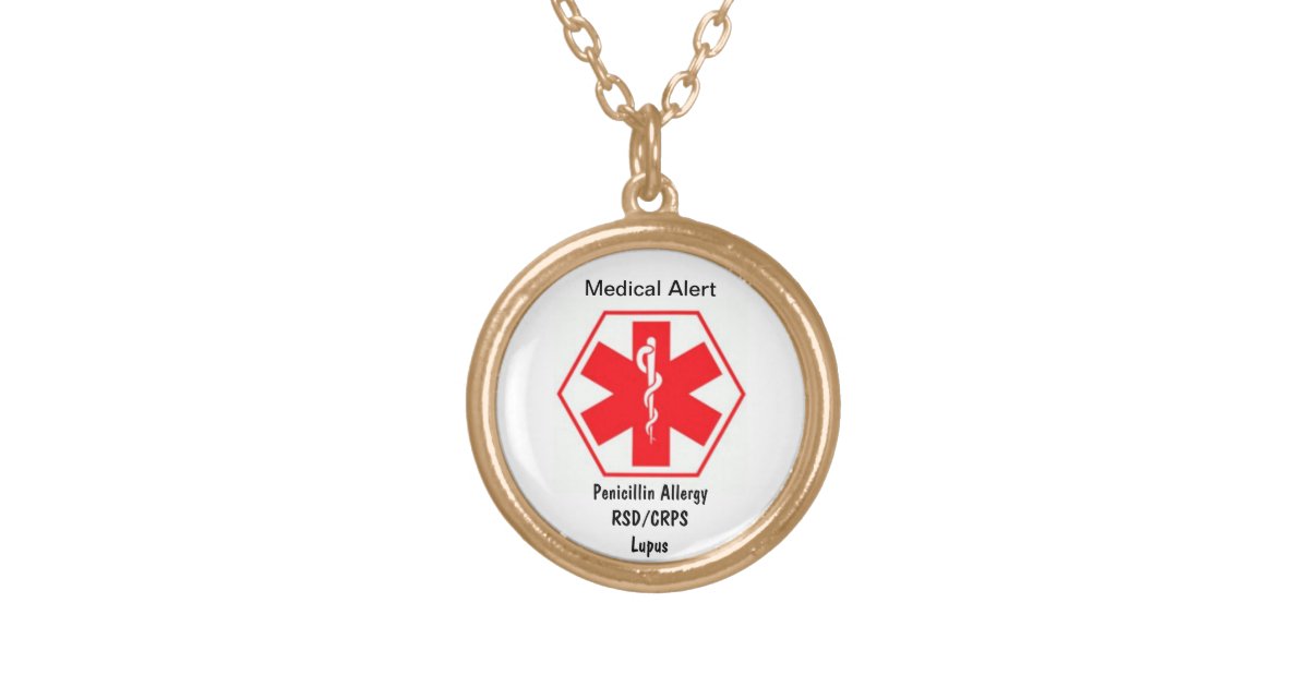 Customisable Medical alert necklace Zazzle