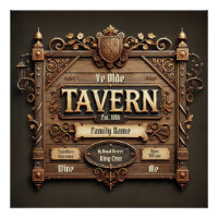 Customisable Medieval Tavern Glossy Poster