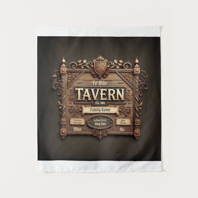 Customisable Medieval Tavern Wall Tapestry (Front)