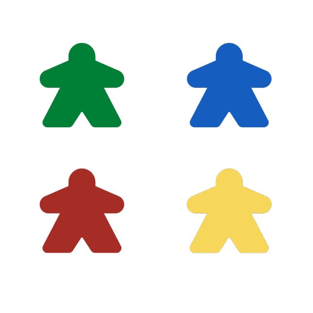 Customisable Meeple Image Red Green Blue Yellow T-Shirt (Creator Uploaded)