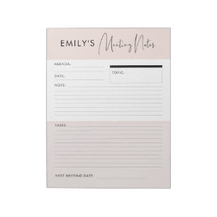 Customisable Meeting Notes Memo Planner Notepad
