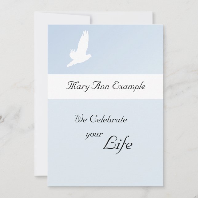 Customisable Memorial / Wake / Living Funeral Announcement (Front)