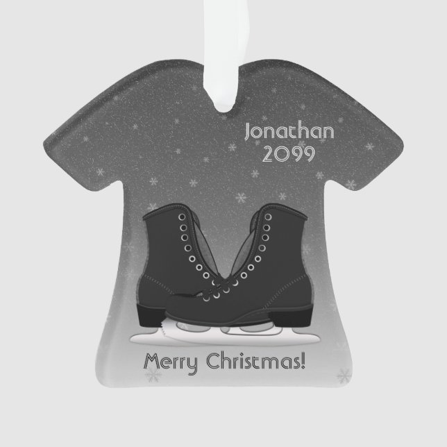 Customisable Men's Ice Figure Skates Shirt Ornamen Ornament (Front)