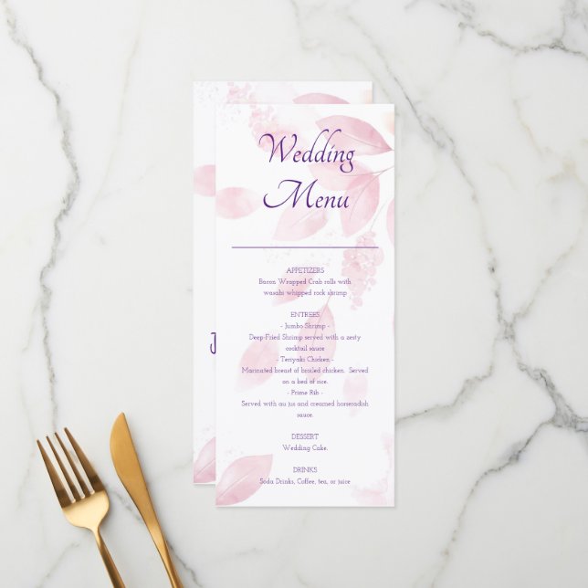 Customisable Menu Design for Events (Front/Back In Situ)