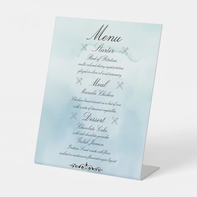 Customisable Menu Pedestal Sign (Front)