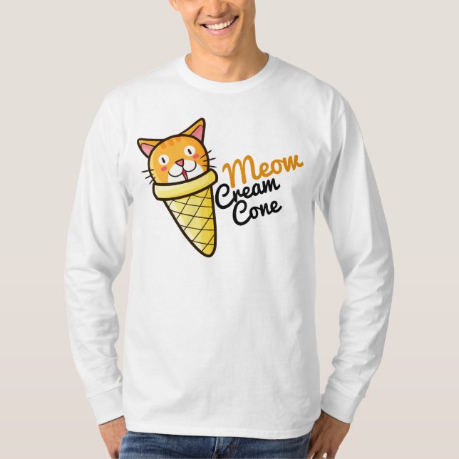Customisable Meow Cream Cone T-Shirt (Front)