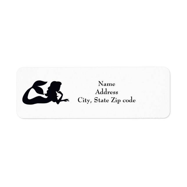 customisable mermaid label sticker return address (Front)