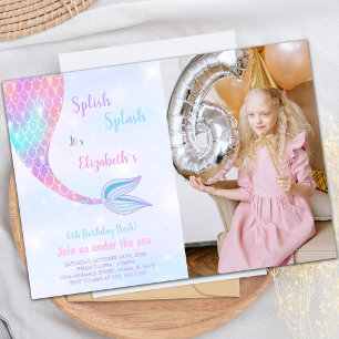 Customisable Mermaid Party Invitations for Kids