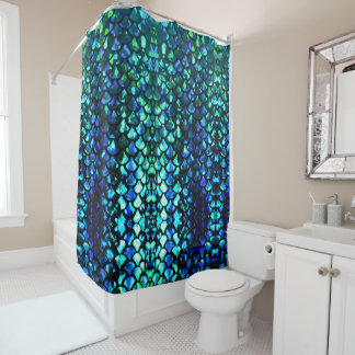 customisable mermaid scales shower curtain