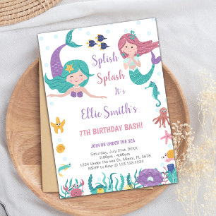 Customisable Mermaids Under The Sea Invitation