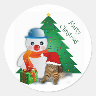 Customisable  Merry Christmas Classic Sticker