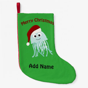 Customisable Merry Christmas Jellyfish Small Christmas Stocking