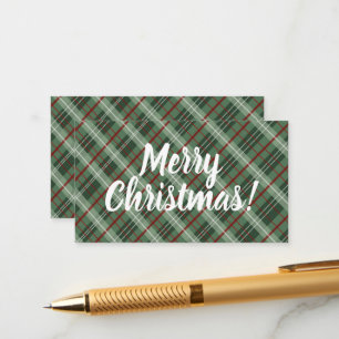 Customisable Merry Christmas Plaid Enclosure Card