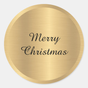 Customisable Merry Christmas Text Add Your Name Classic Round Sticker