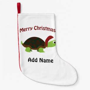 Customisable Merry Christmas Turtle Small Christmas Stocking