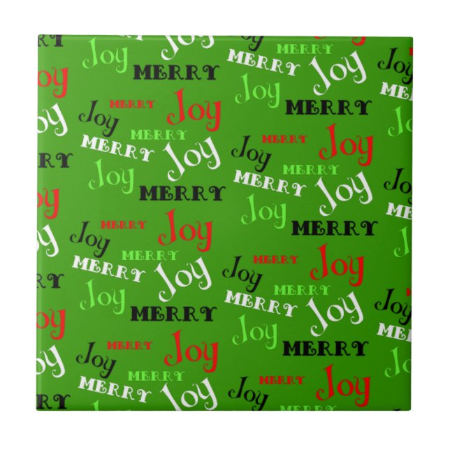 Customisable Merry Joy Christmas Tile (Front)