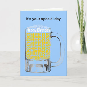 Customisable message Birthday Card Beer Mug