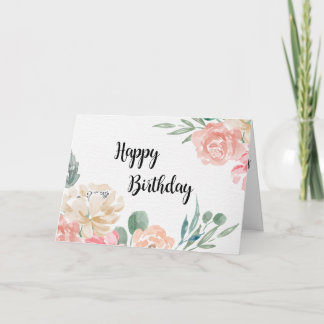 Customisable message Birthday Card watercolor