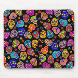 Customisable  Mexican Folk Art Sugar Skulls Mouse Mat