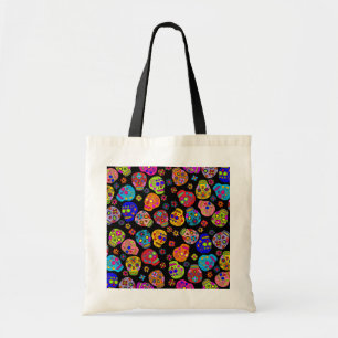 Customisable Mexican Folk Art Sugar Skulls Tote Bag