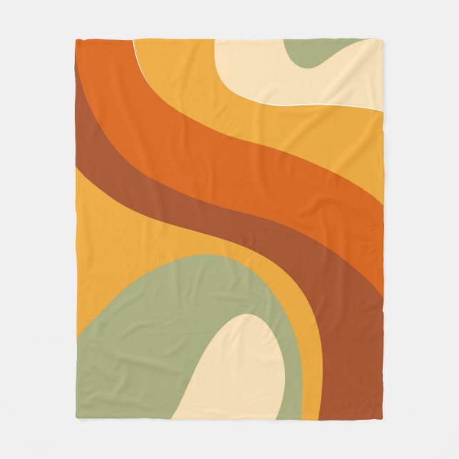 Customisable Mid Century Modern Fleece Blanket (Front)