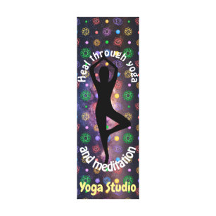 Customisable milky way chakra yoga pose streched canvas print