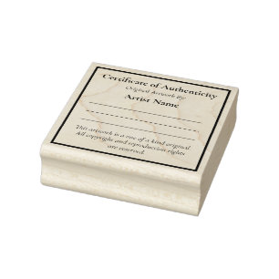 Customisable Mini Certificate of Authenticity Rubber Stamp
