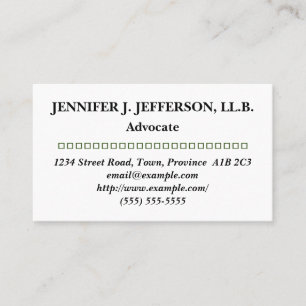 Customisable & Minimal Advocate Business Card