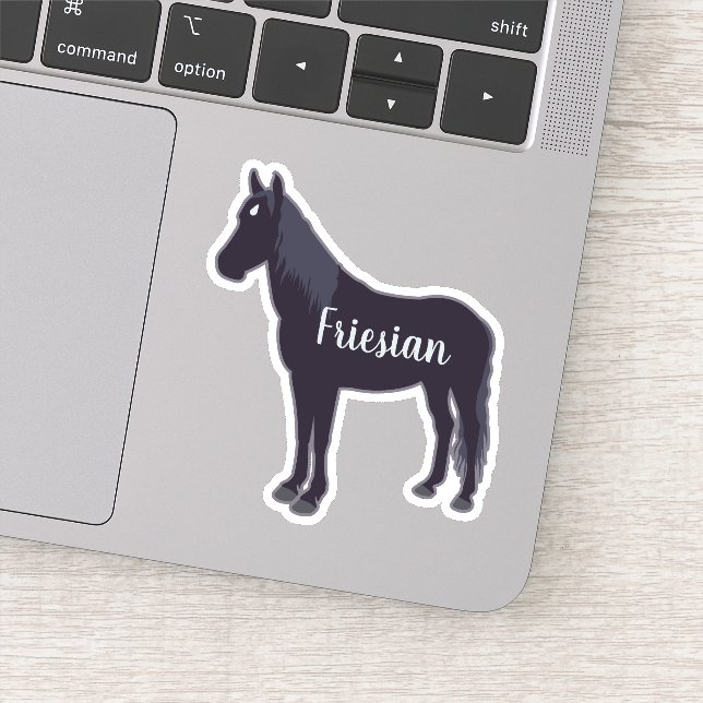 Customisable Minimal Friesian Horse Silhouette (Detail)