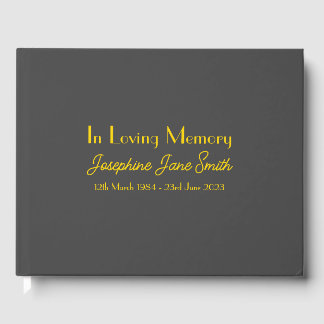 Customisable Minimal Funeral Memorial Guest Book