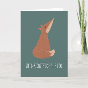 Customisable Minimalist Cute Fox Note Card