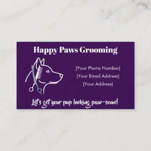 Customisable Minimalist Dog Grooming Business Card
