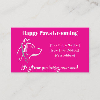 Customisable Minimalist Dog Grooming Business Card