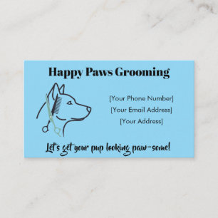 Customisable Minimalist Dog Grooming Business Card