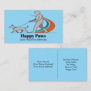 Customisable Minimalist Dog Walker Business Card