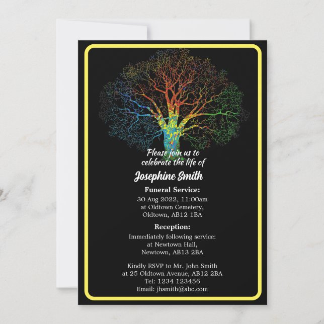 Customisable Minimalist Funeral Invitation Card (Front)