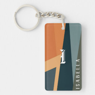 Customisable Minimalist Geometric Abstract Key Ring