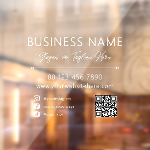 Customisable Minimalist Modern Small Business Window Cling