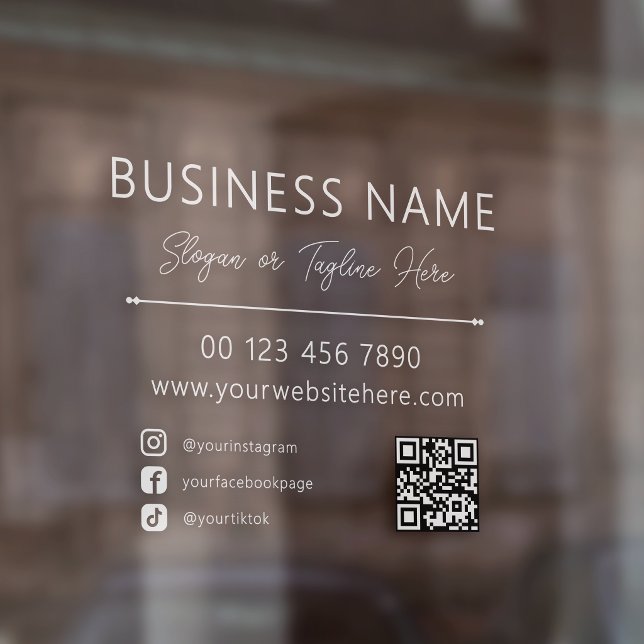 Customisable Minimalist Modern Small Business Window Cling (Creator Uploaded)
