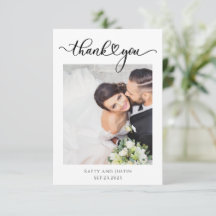Customisable Minimalist Script Heart Wedding Photo