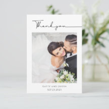 Customisable Minimalist Script Heart Wedding Photo