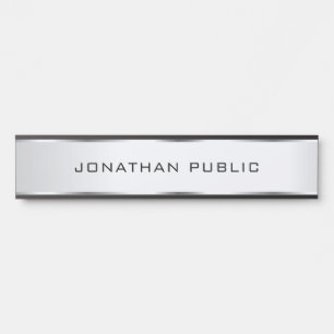 Customisable Minimalist Template Faux Silver Door Sign