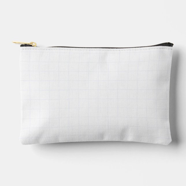 Customisable Minimalist White Grid Texture Accessory Pouch (Front)