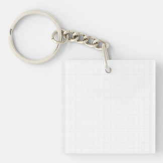 Customisable Minimalist White Grid Texture Key Ring