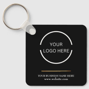 Customisable Minimalistic Company Logo and QR Code Key Ring