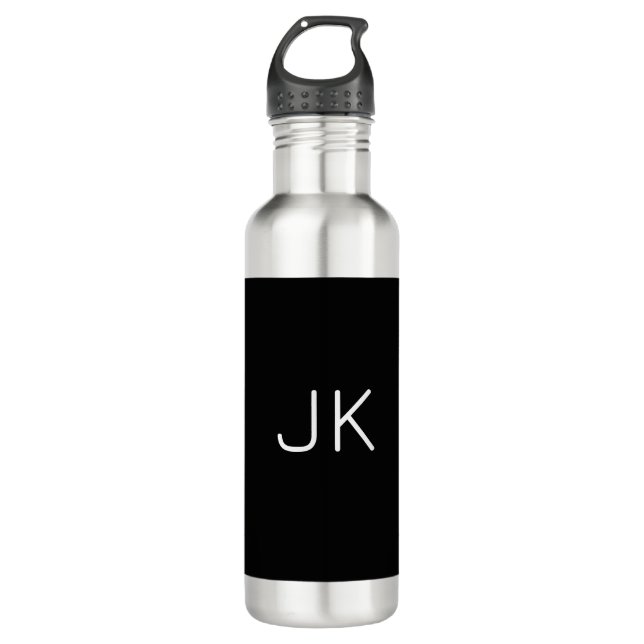 Customisable minimalistic initials name 710 ml water bottle (Front)