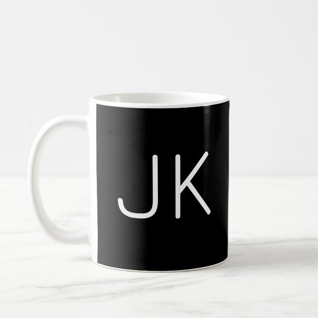 Customisable minimalistic initials name coffee mug (Left)
