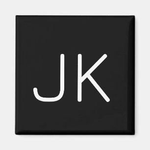 Customisable minimalistic initials name magnet