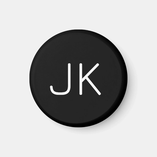 Customisable minimalistic initials name magnet (Front)